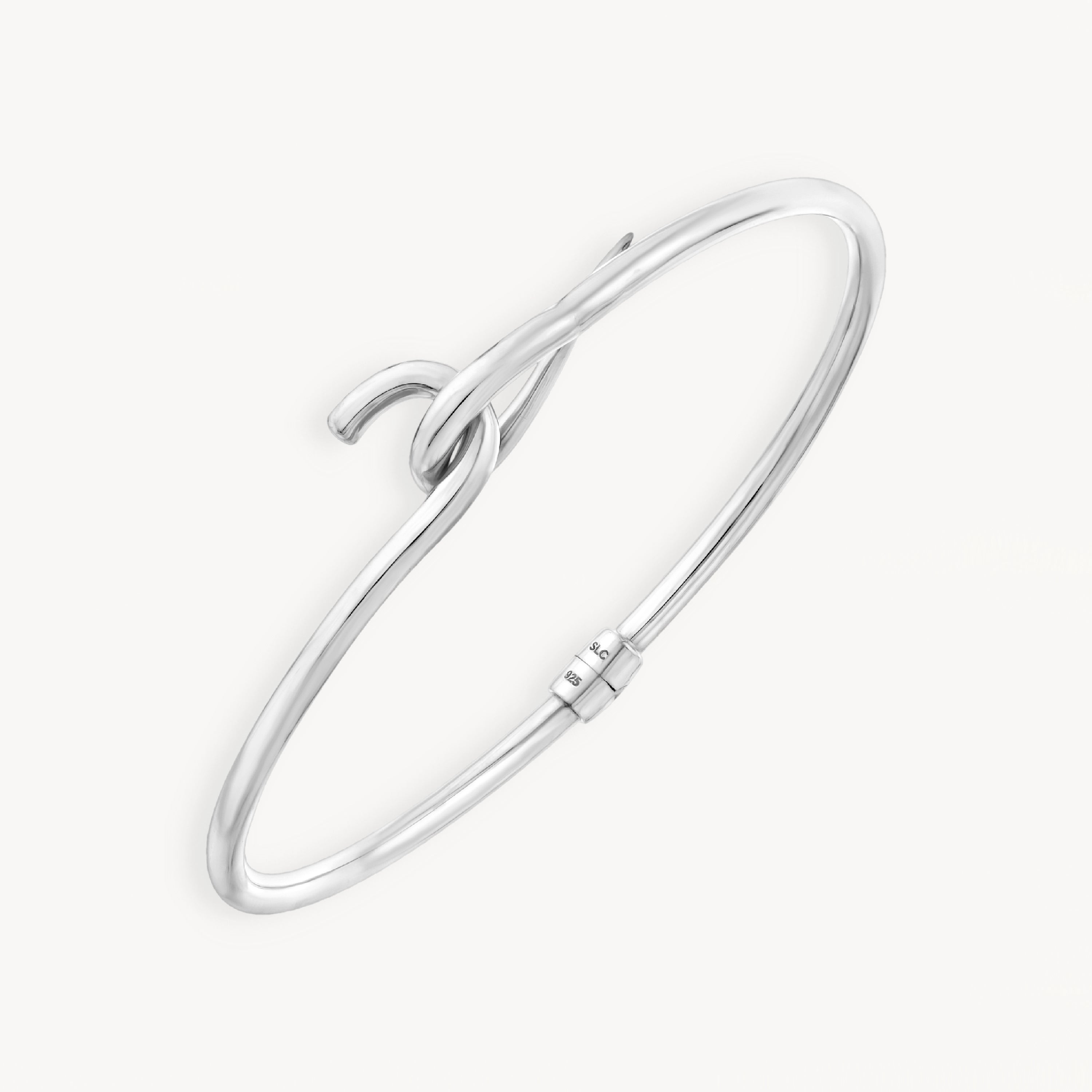 925 STERLING SILVER CASTED LOCK HINGED BANGLE