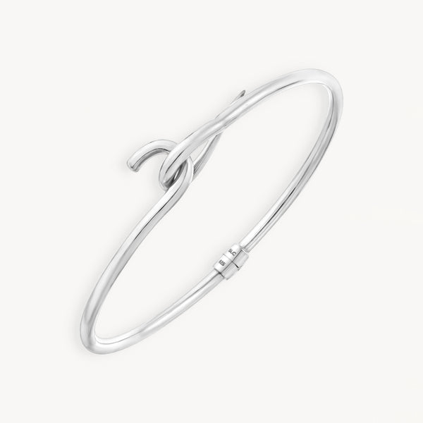 925 STERLING SILVER CASTED LOCK HINGED BANGLE - Almond (Thailand) Limited.