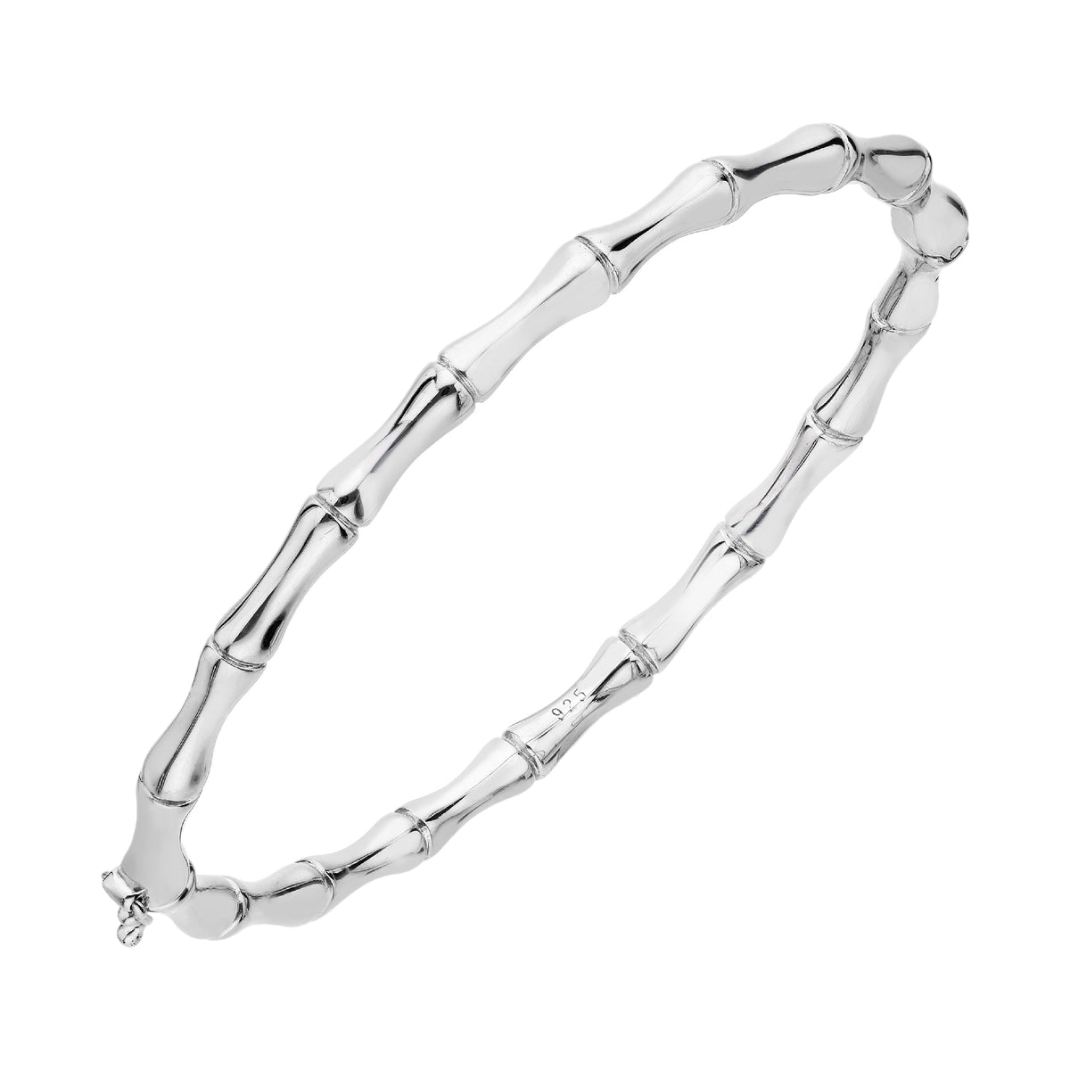 925 STERLING SILVER BAMBOO HINGED BANGLE