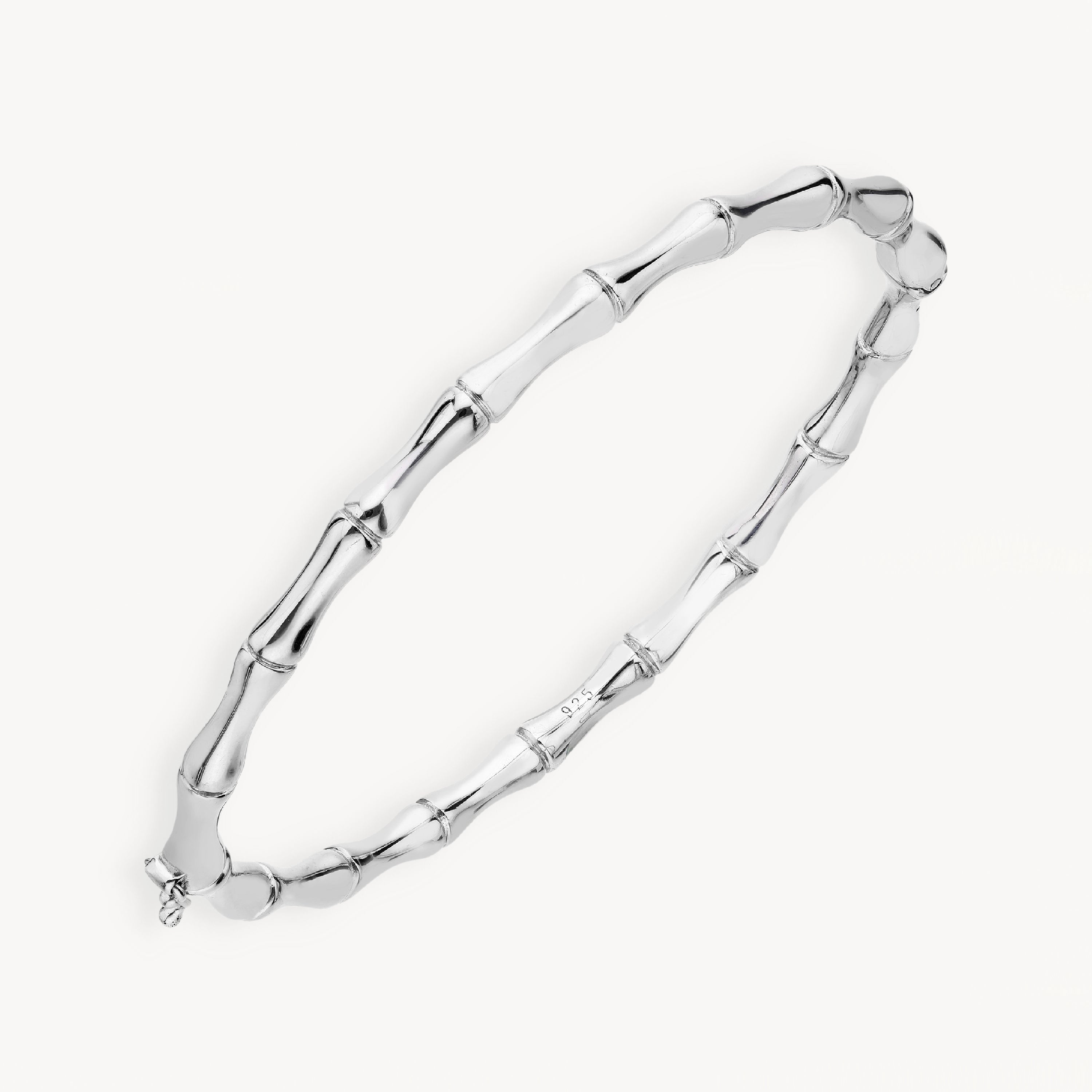 925 STERLING SILVER BAMBOO HINGED BANGLE