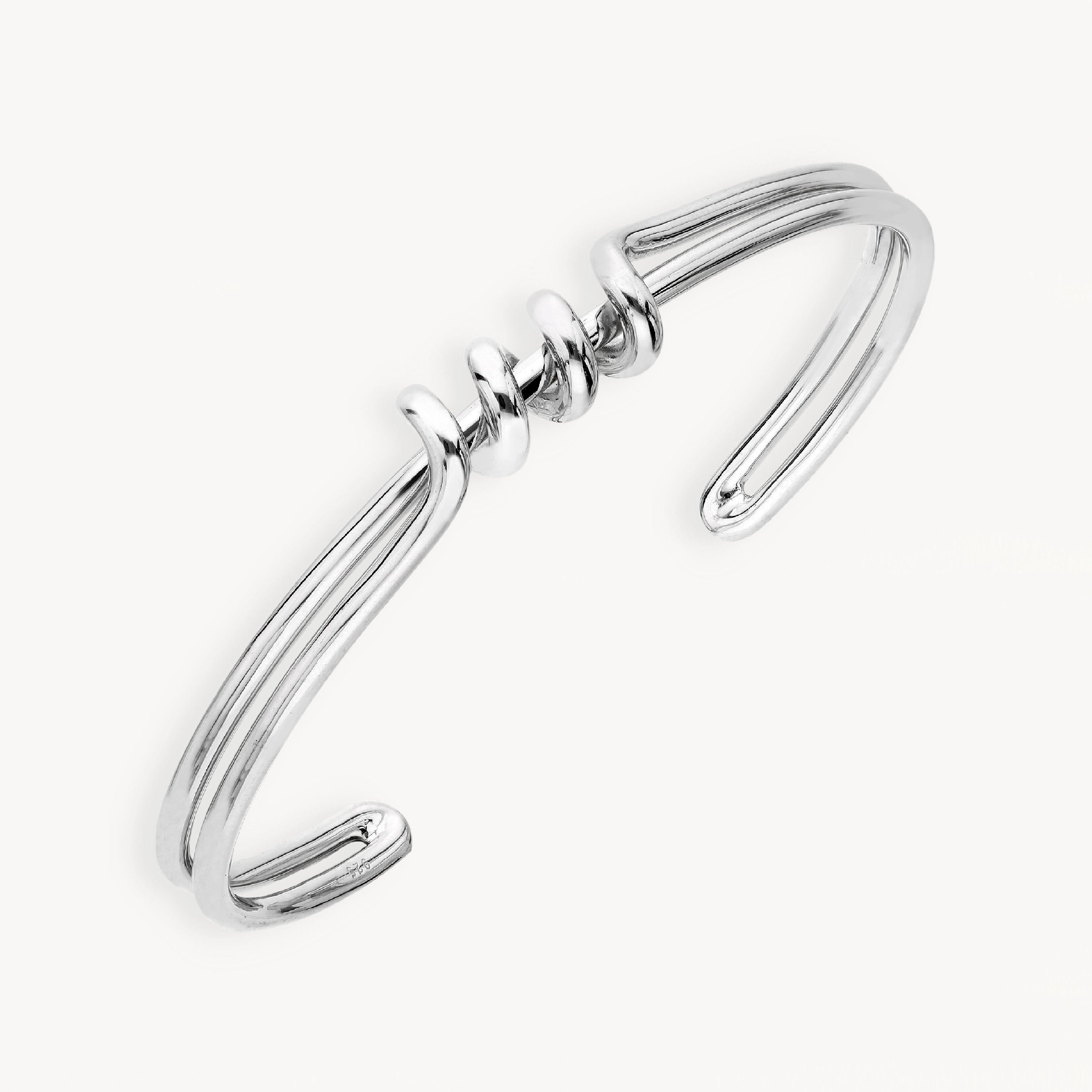 925 STERLING SILVER SPIRAL TUBE CUFF BANGLE