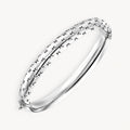 925 STERLING SILVER DIAMOND CUT TUBE HINGED BANGLE