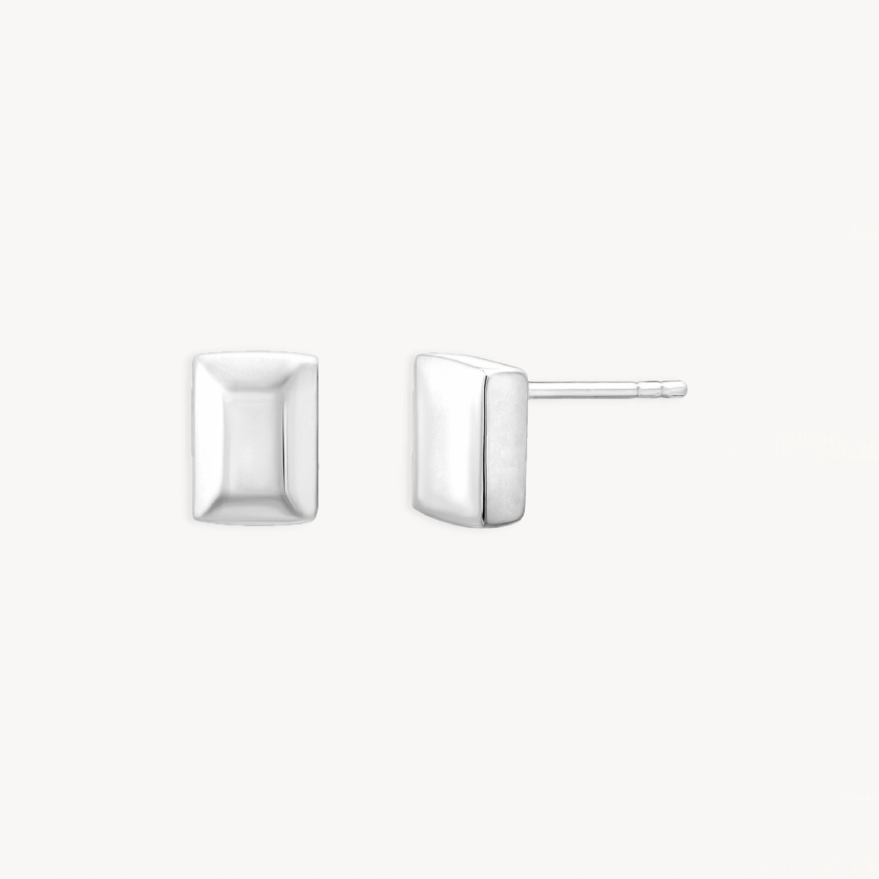 925 STERLING SILVER RECTANGLE STUD EARRINGS