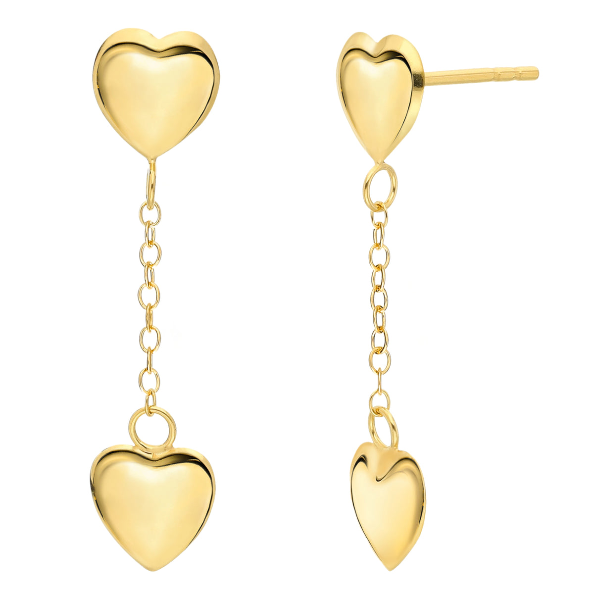 925 STERLING SILVER LIGHT WEIGHT DANGLE HEART EARRINGS