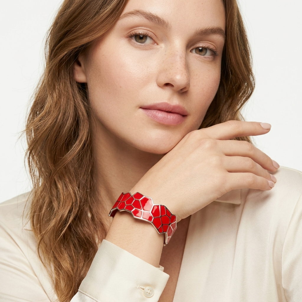 925 STERLING SILVER CLASSIC RESIN WITH ENAMEL BANGLE