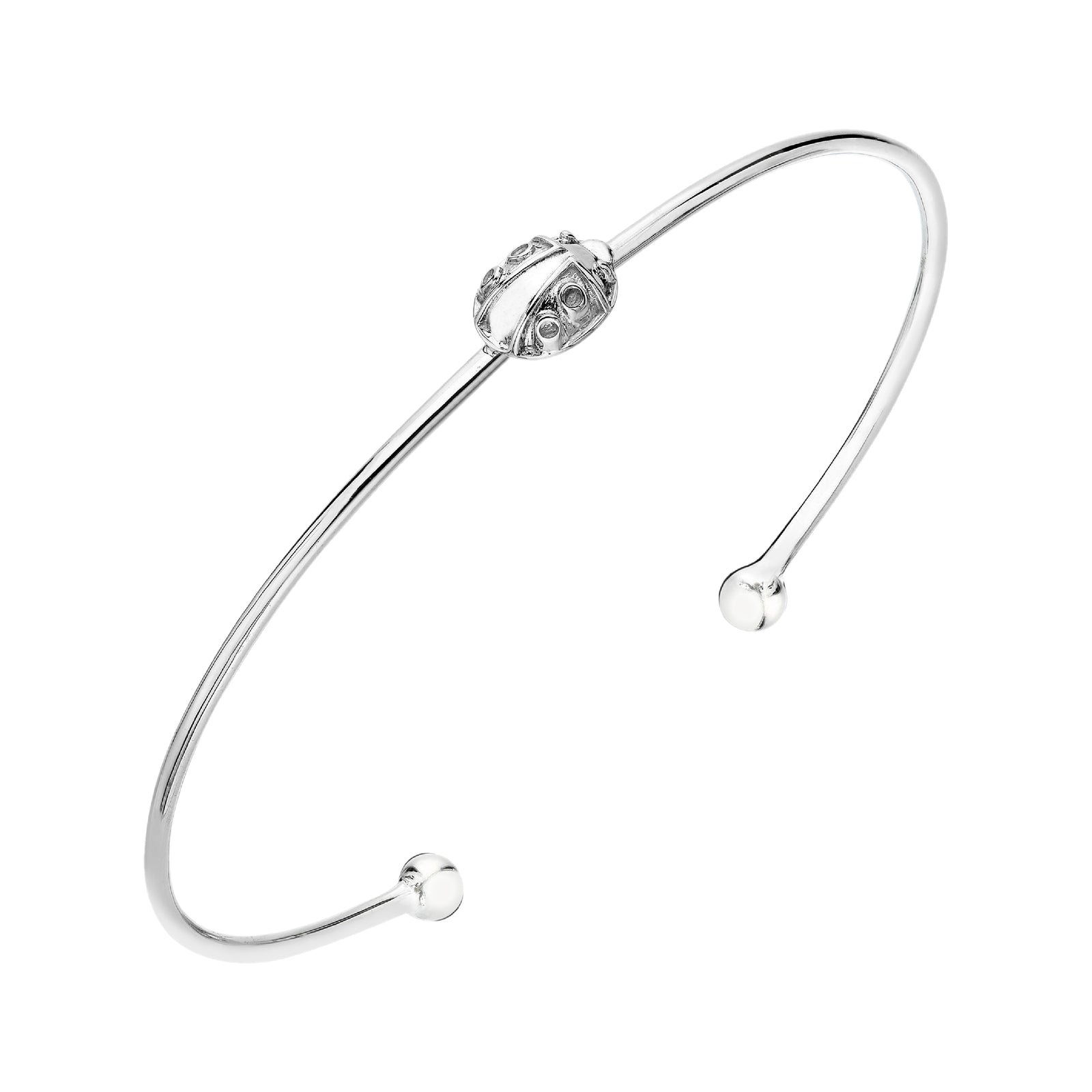 925 STERLING SILVER LADYBUG CUFF BANGLE