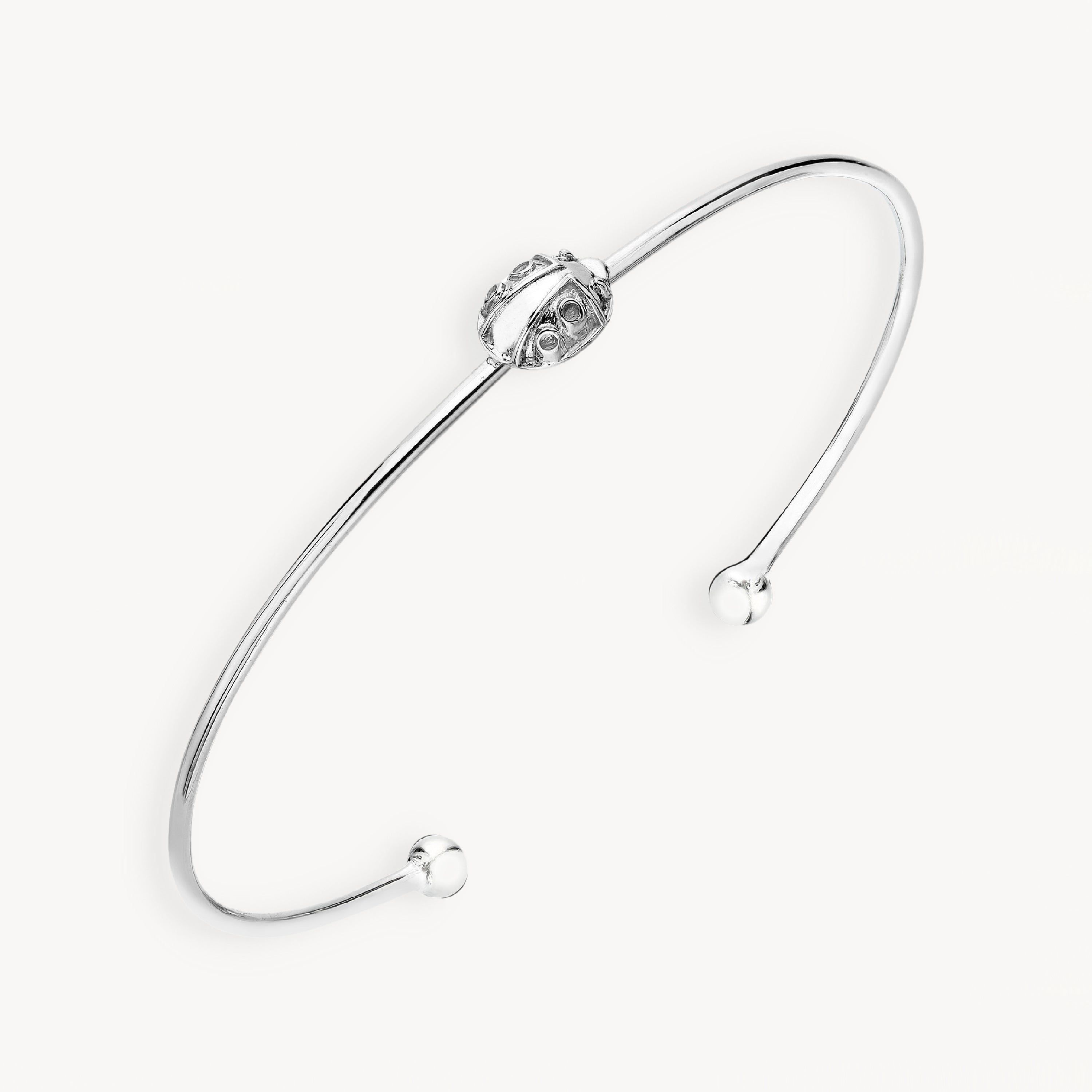 925 STERLING SILVER LADYBUG CUFF BANGLE