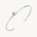 925 STERLING SILVER FLOWER CUFF BANGLE