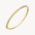 925 STERLING SILVER SLIP ON BANGLE WITH CUBIC ZIRCONIA