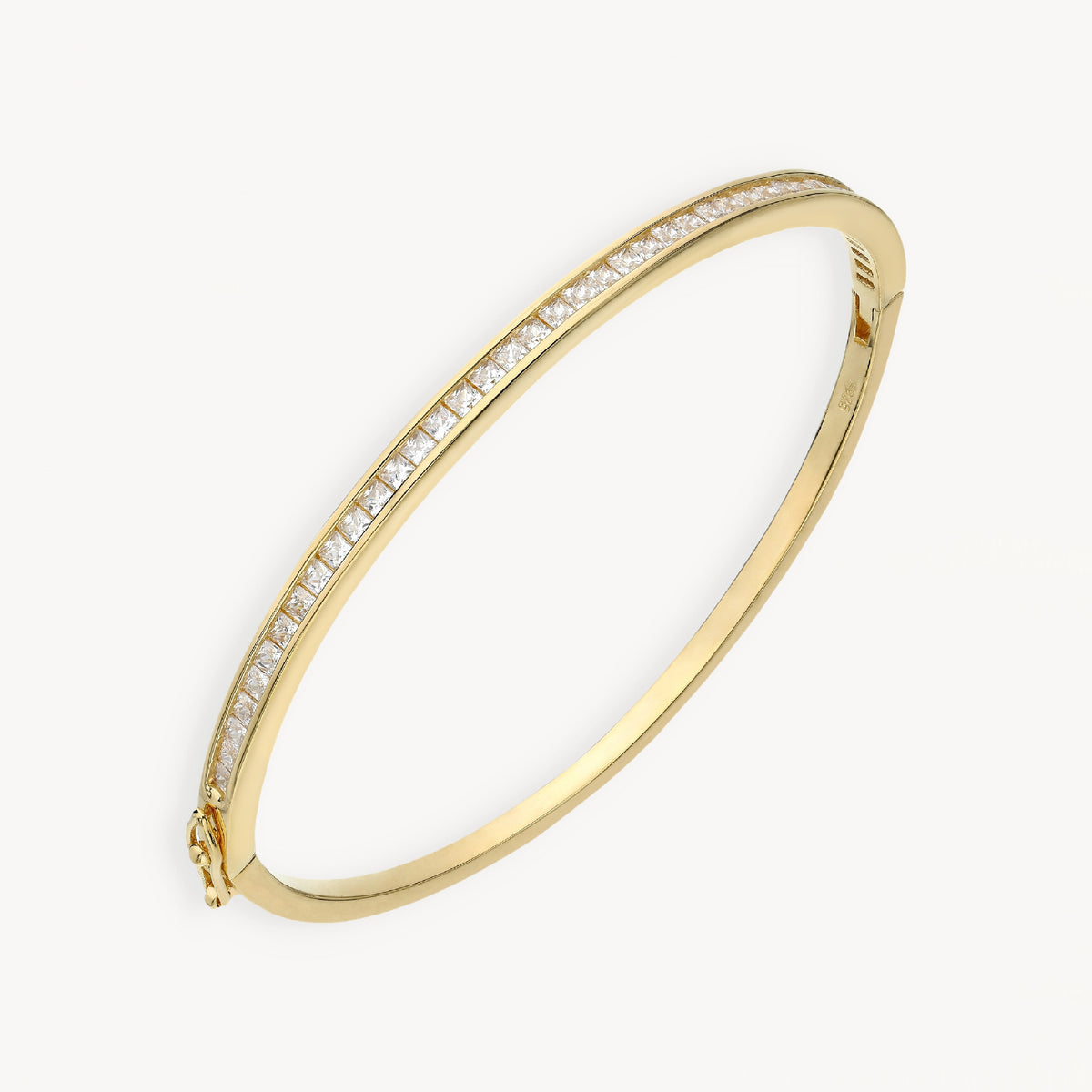 925 STERLING SILVER SLIP ON BANGLE WITH CUBIC ZIRCONIA