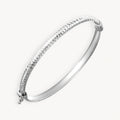 925 STERLING SILVER DIAMOND CUT TUBE HINGED BANGLE