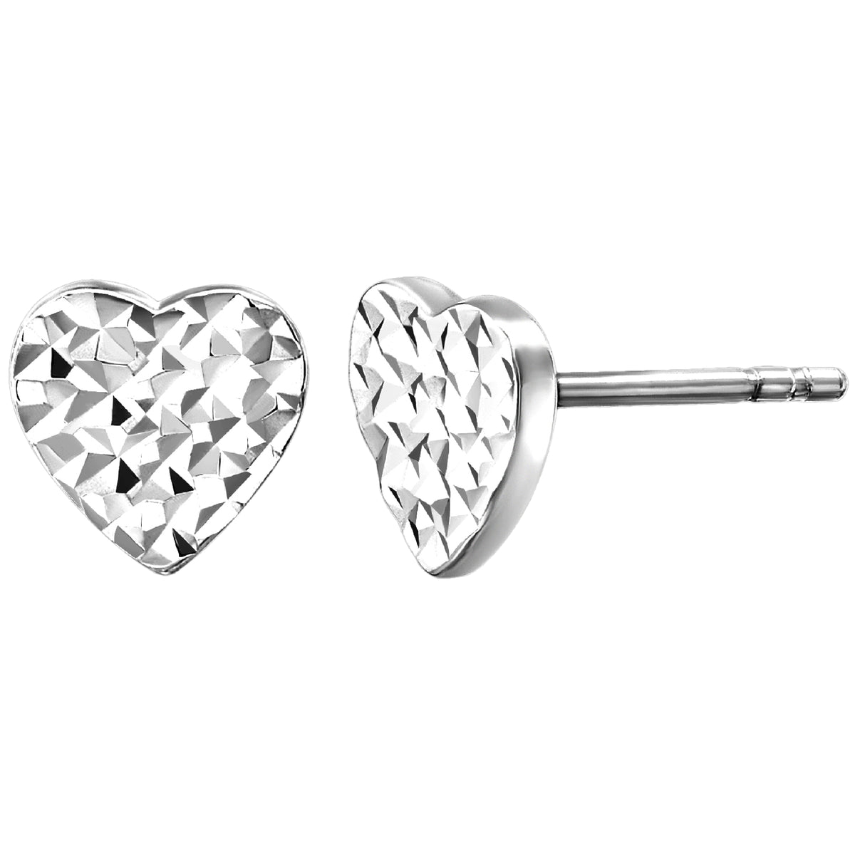925 STERLING SILVER HEART STUD EARRINGS