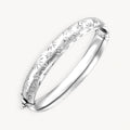 925 STERLING SILVER DIAMOND CUT TUBE HINGED BANGLE
