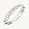 925 STERLING SILVER DIAMOND CUT TUBE HINGED BANGLE