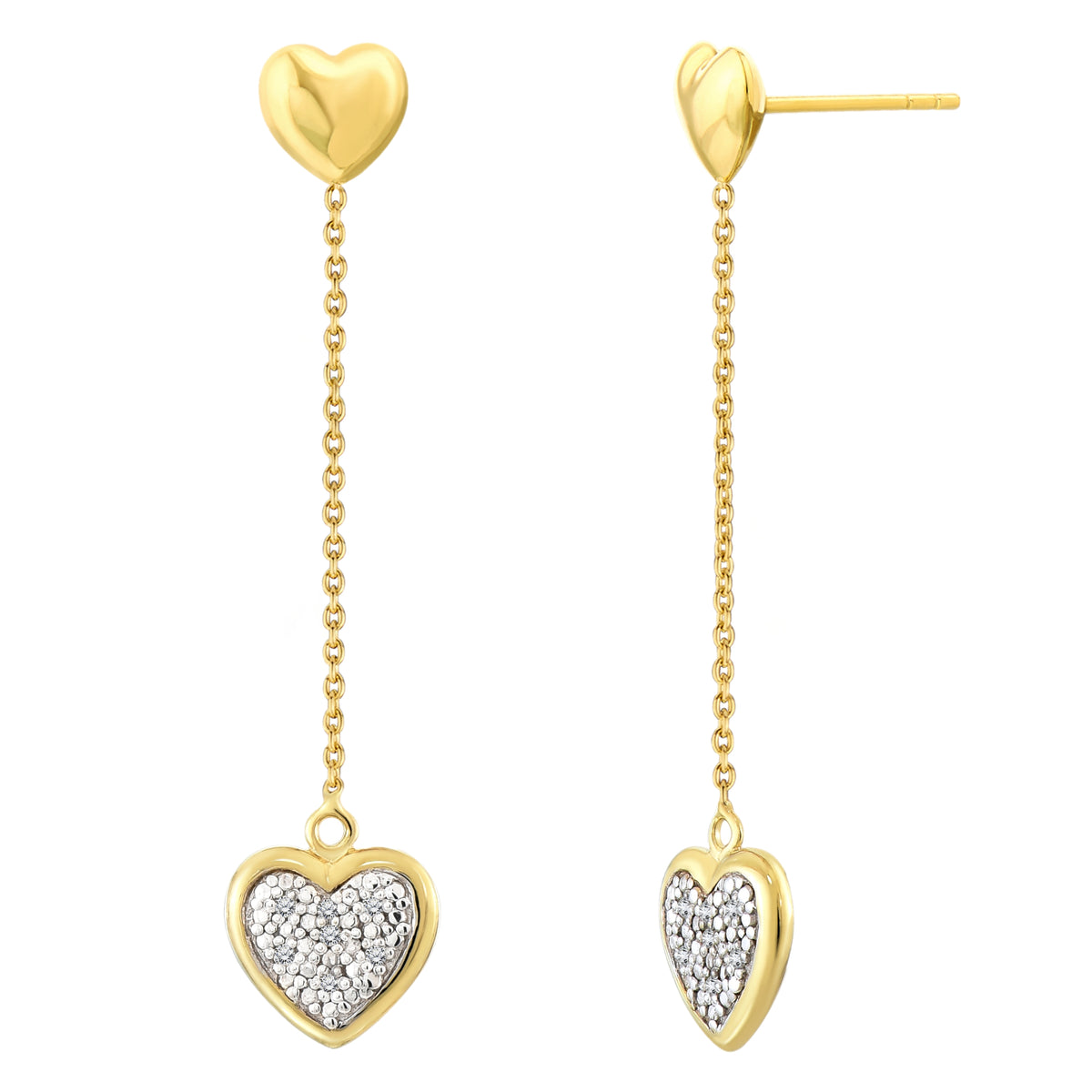 925 STERLING SILVER DANGLED HEART EARRINGS