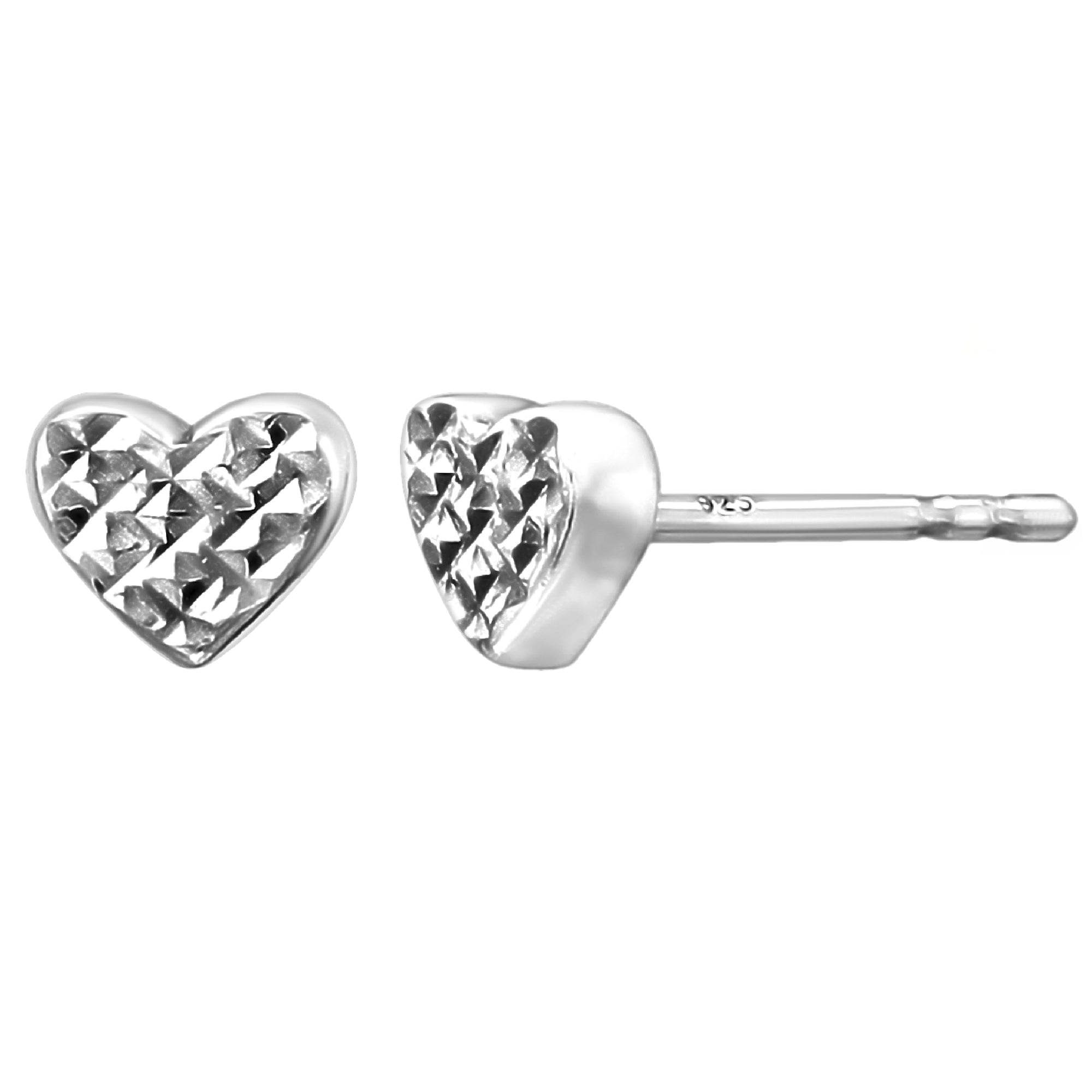 925 STERLING SILVER MINI HEART STUD EARRINGS