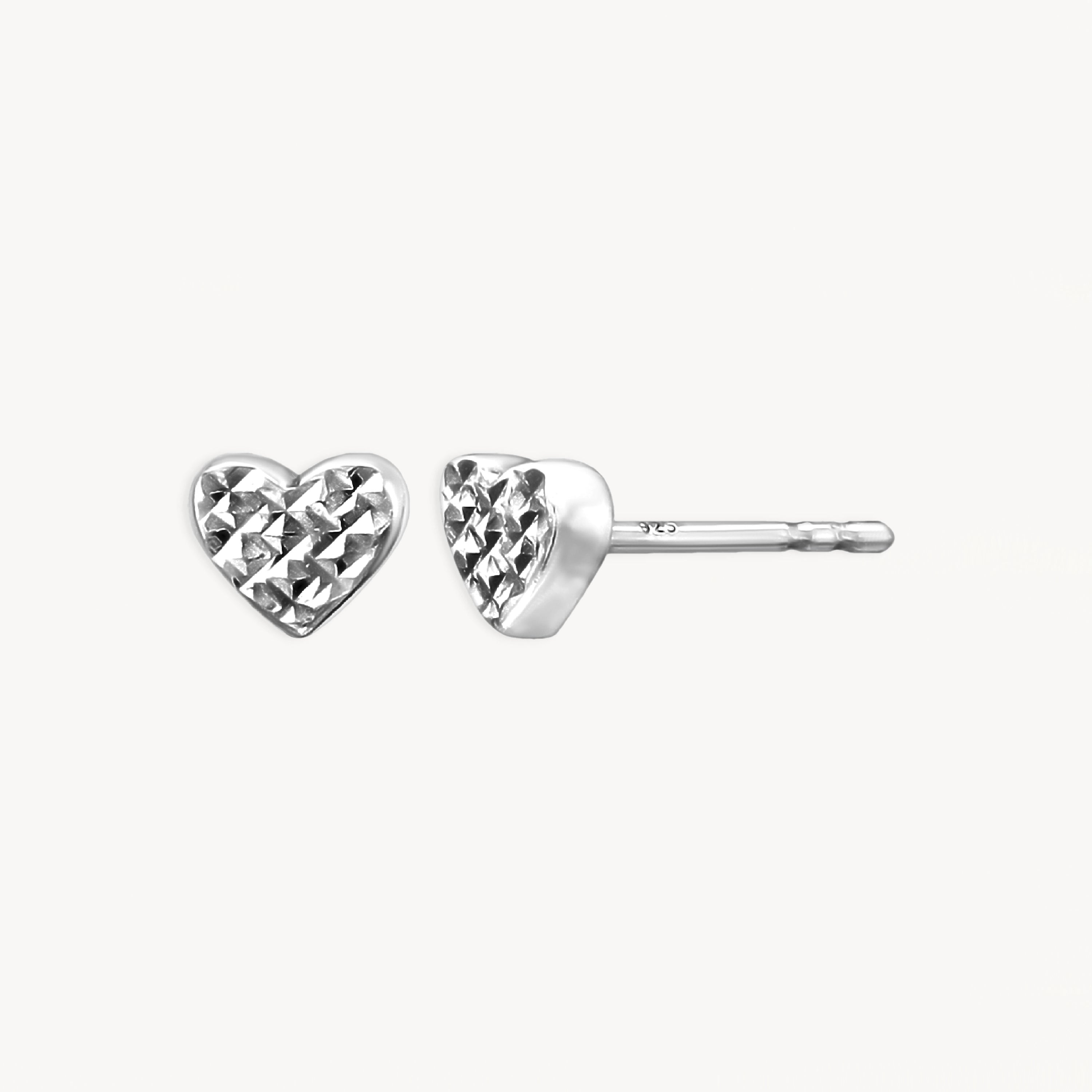 925 STERLING SILVER MINI HEART STUD EARRINGS