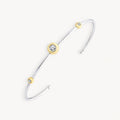 925 STERLING SILVER CUFF BANGLE WITH CUBIC ZIRCONIA