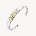 925 STERLING SILVER CUFF BANGLE WITH CUBIC ZIRCONIA