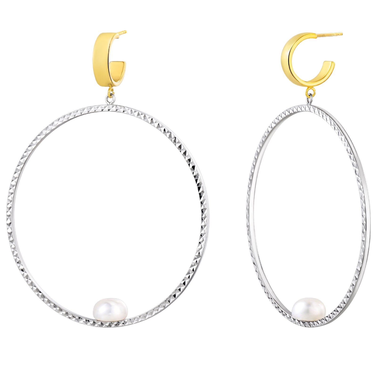 925 STERING SILVER ROUND EARRING WITH PEARL