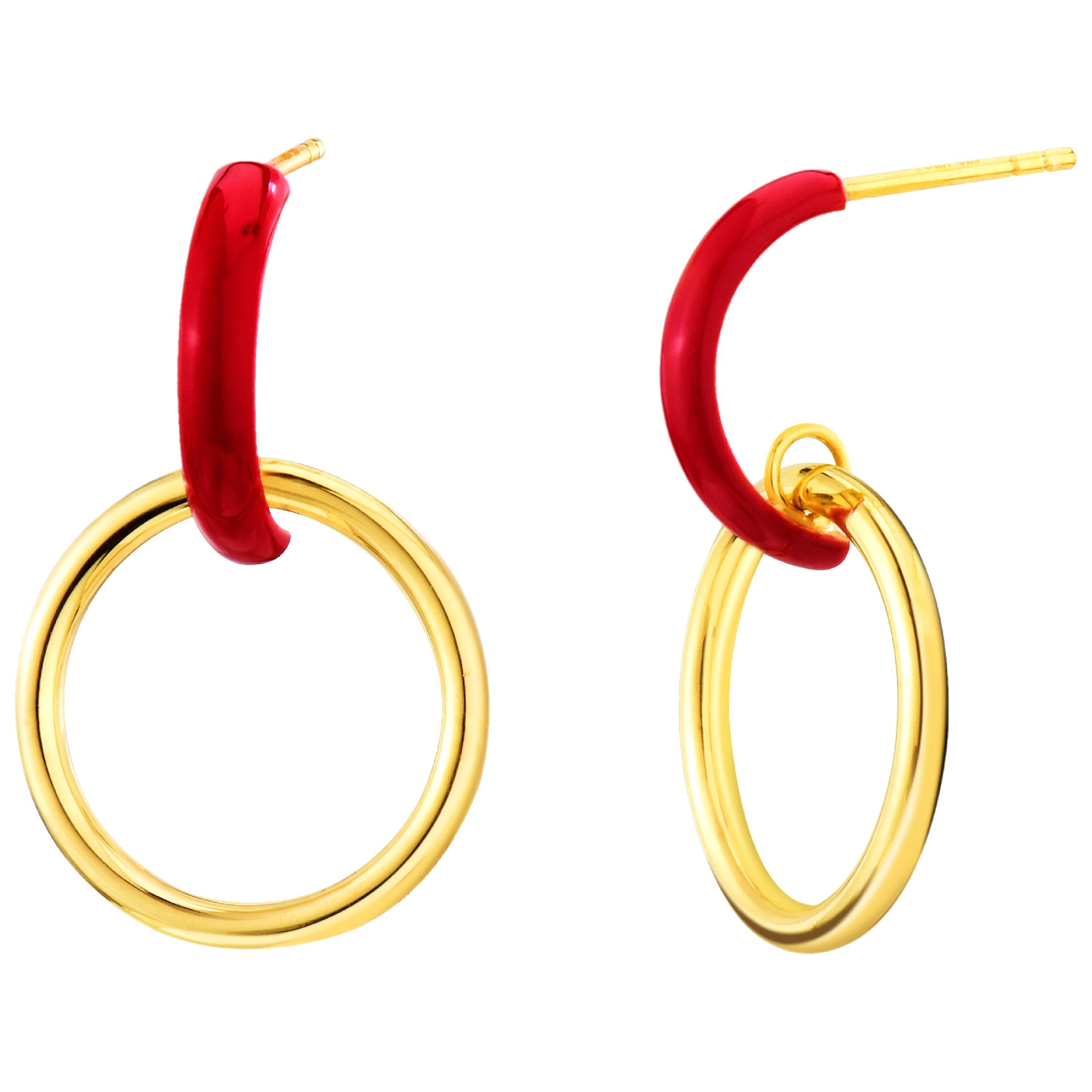 925 STERLING SILVER DANGLED EARRINGS WITH ENAMEL