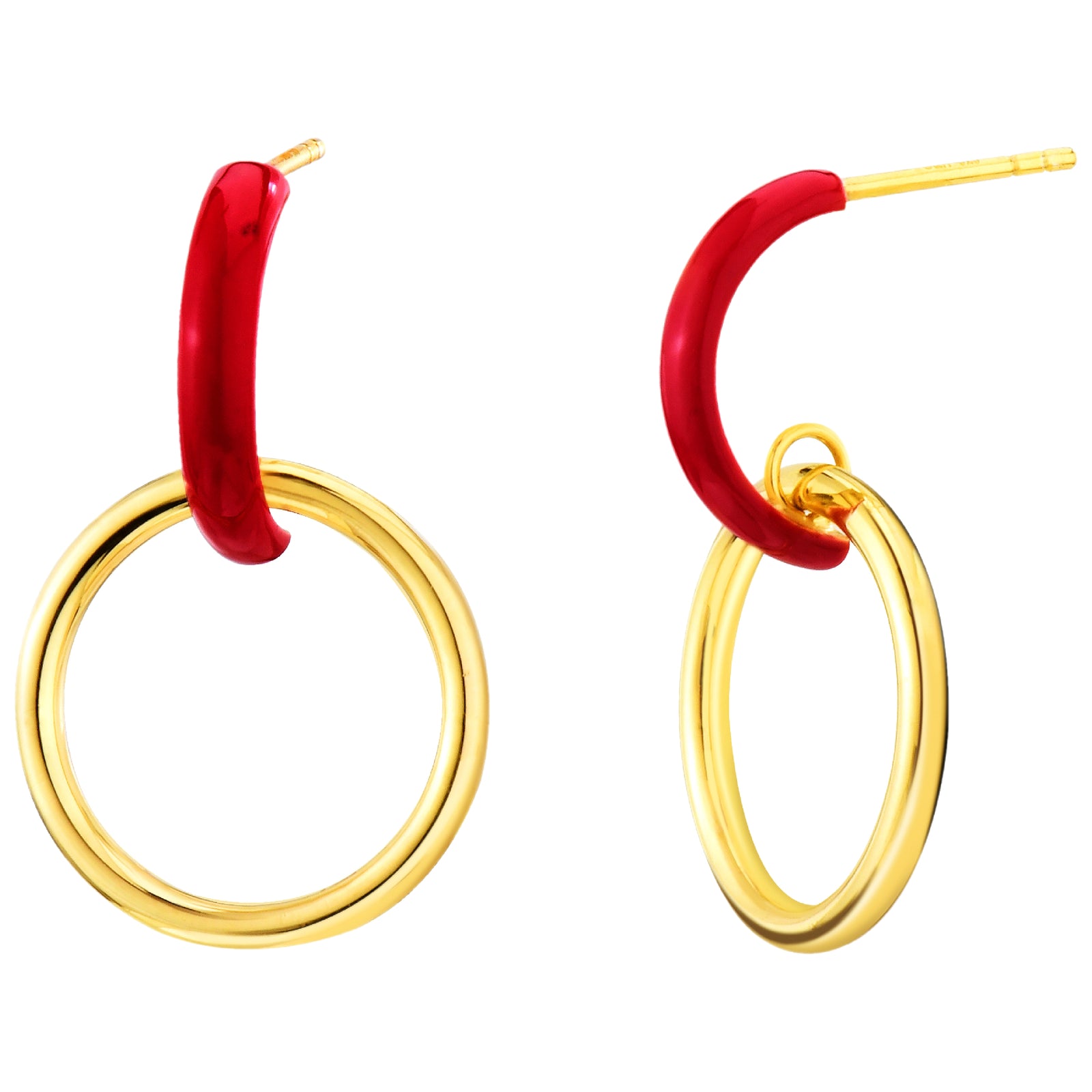 925 STERLING SILVER DANGLED EARRINGS WITH ENAMEL