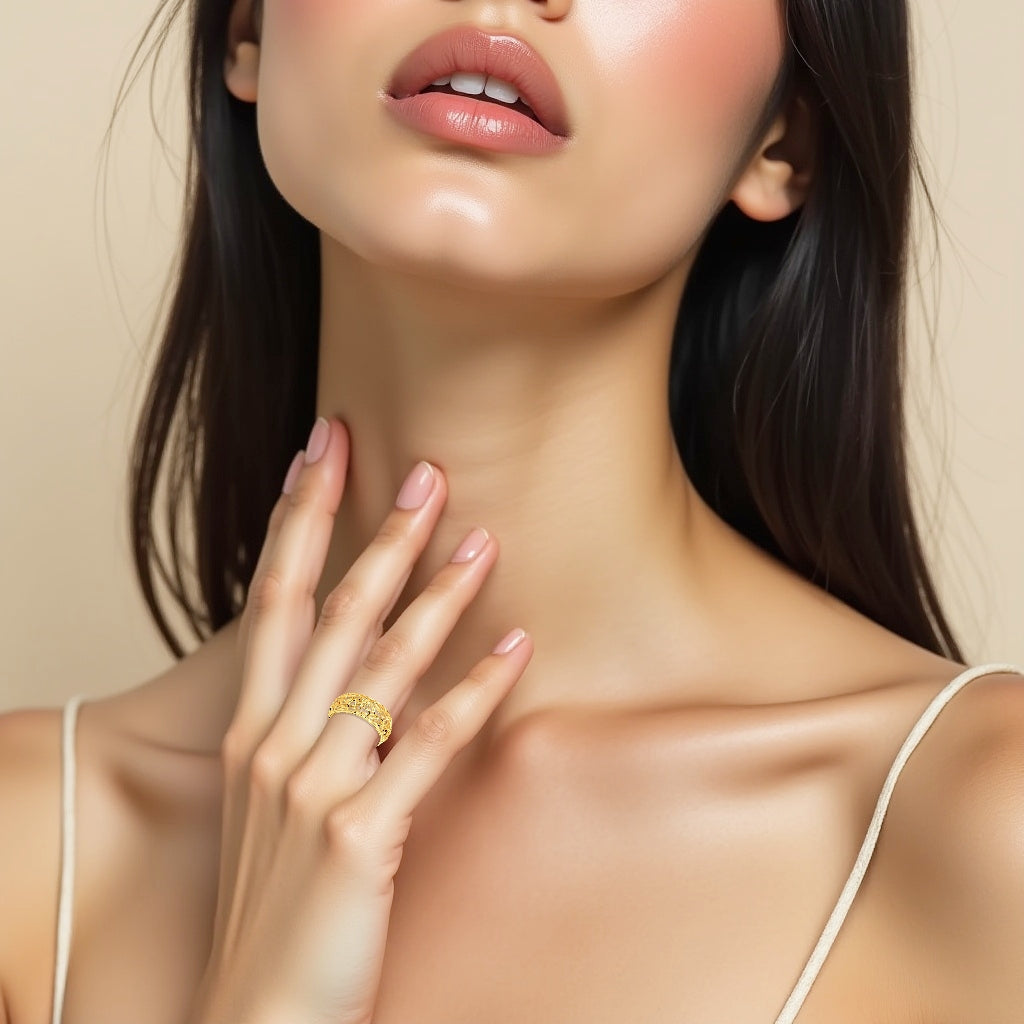 925 STERLING SILVER ORGANIC GRID BAND RING