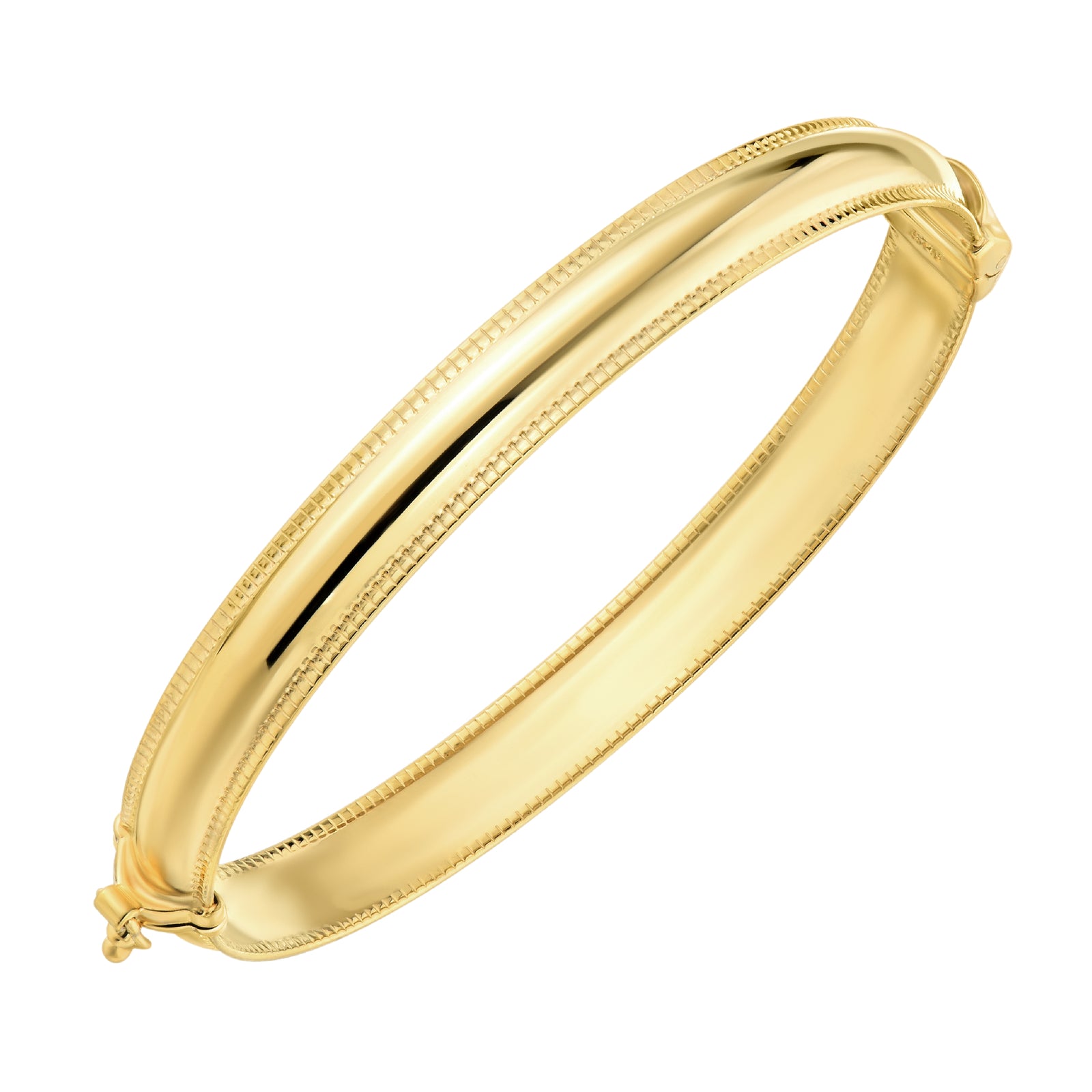 925 STERLING SILVER HALF ROUND TUBE HINGED BANGLE