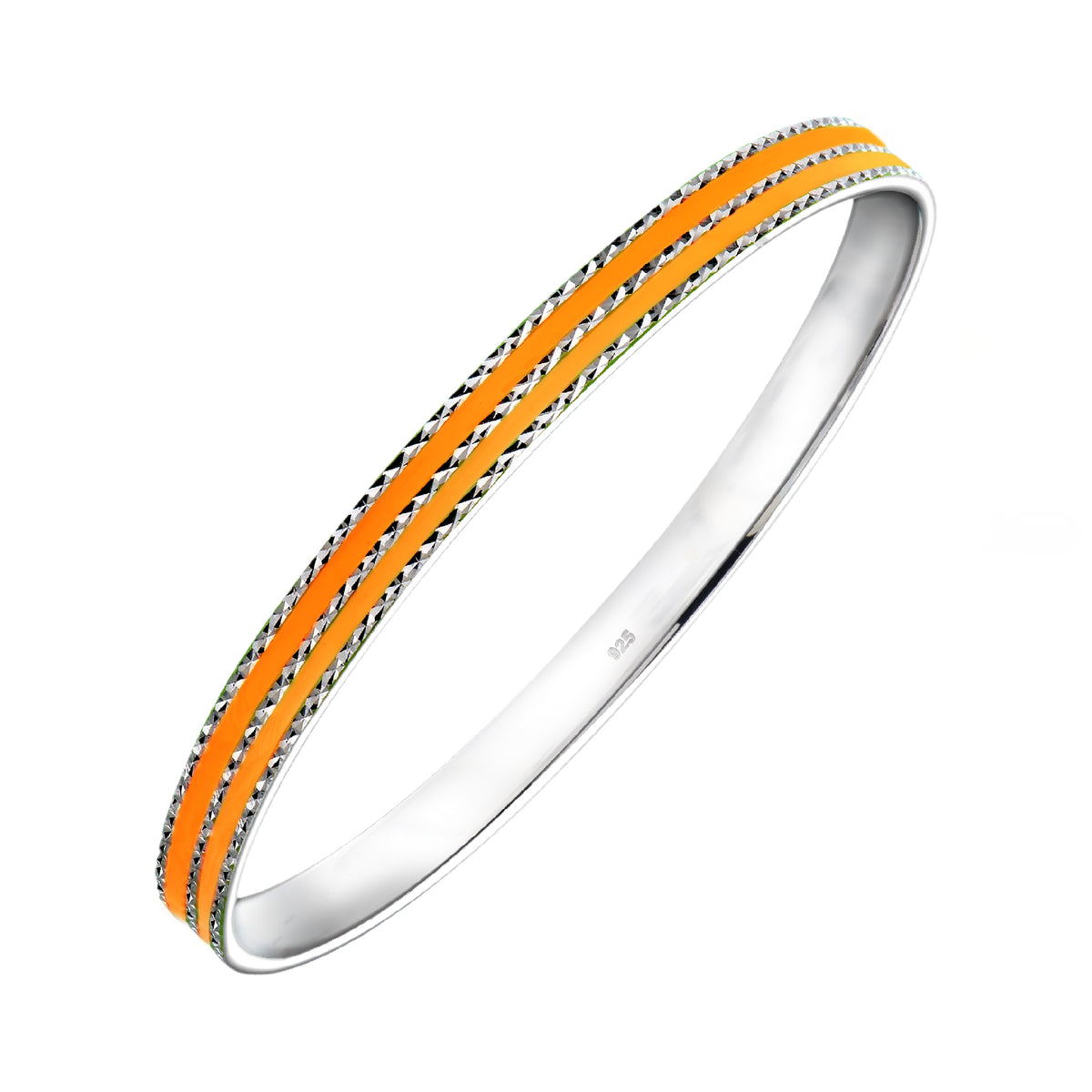 925 STERLING SILVER CLASSIC ENAMEL SLIP ON BANGLE
