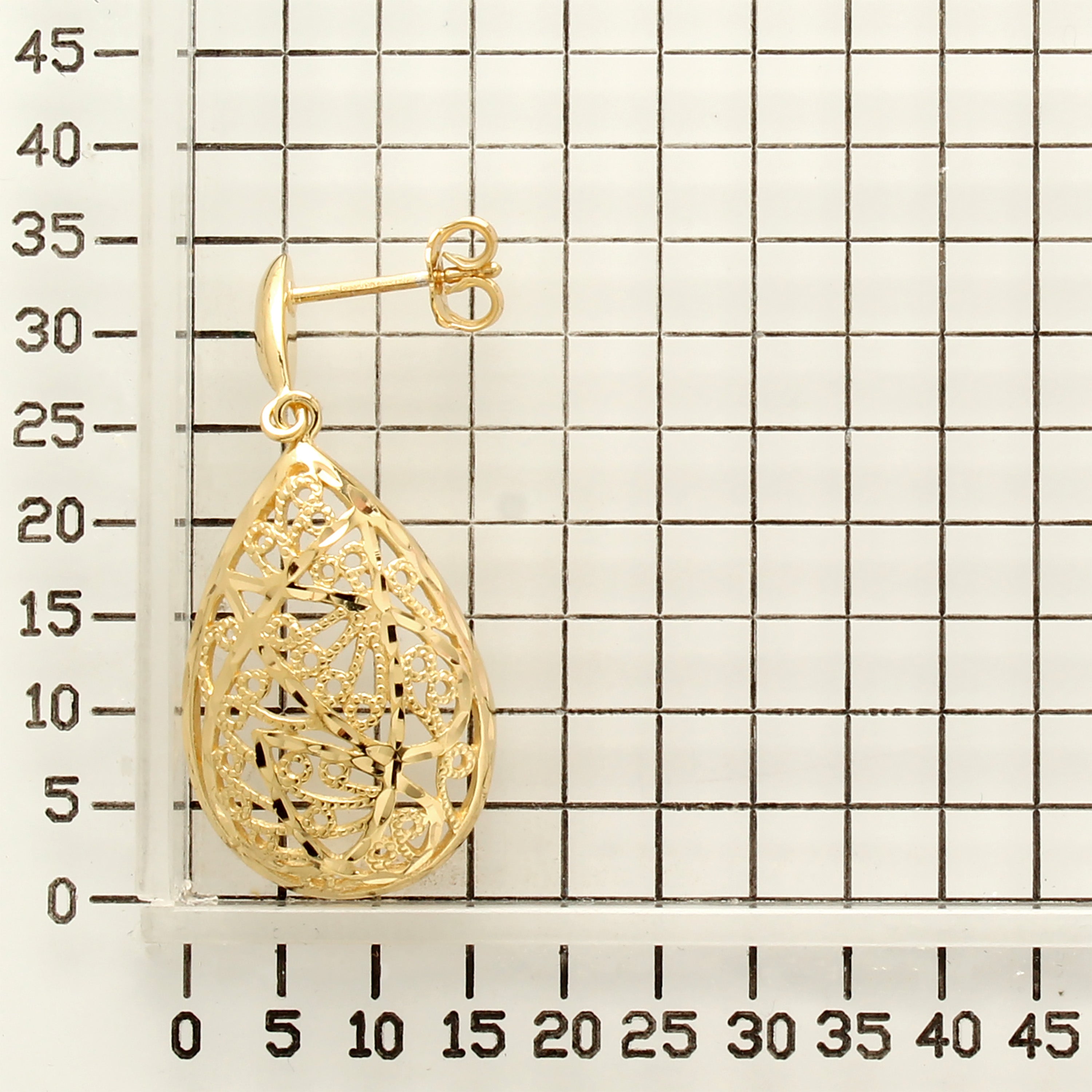 925 STERLING SILVER FILIGREE DANGLED EARRINGS