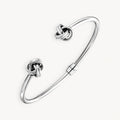 925 STERLING SILVER LOVE KNOT HINGED BANGLE