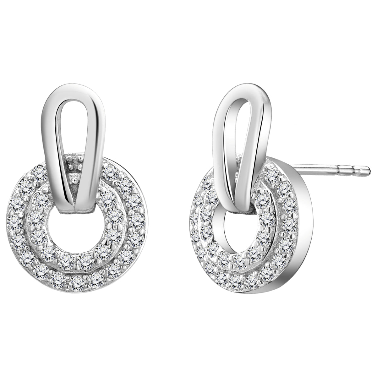 925 STERLING SILVER PAVE RING PENDANT EARRINGS
