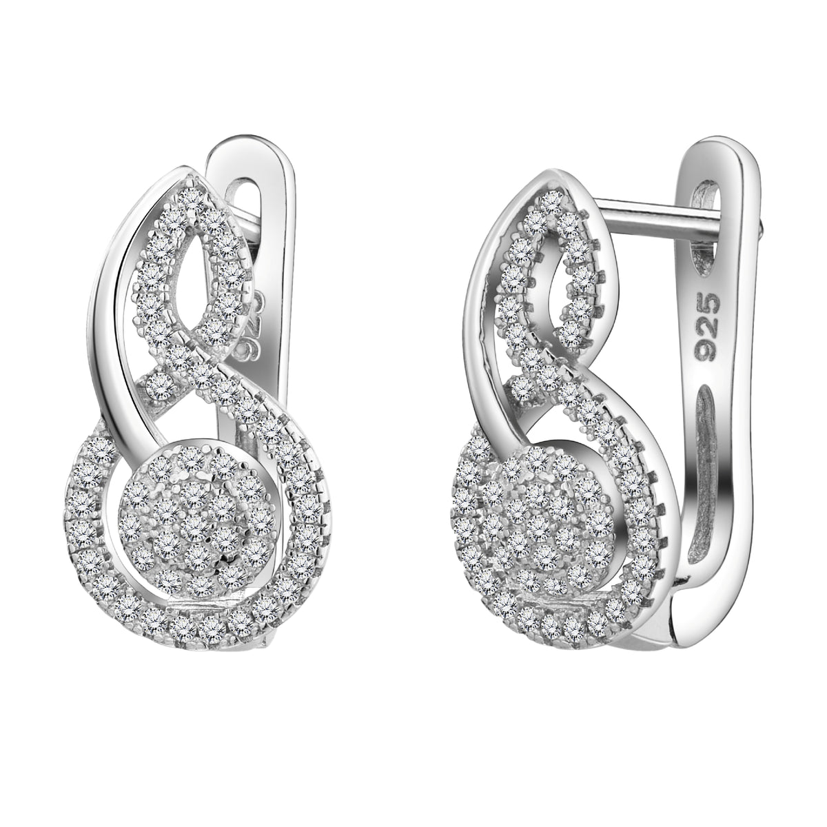 925 STERLING SILVER PAVE SQUASH EARRINGS