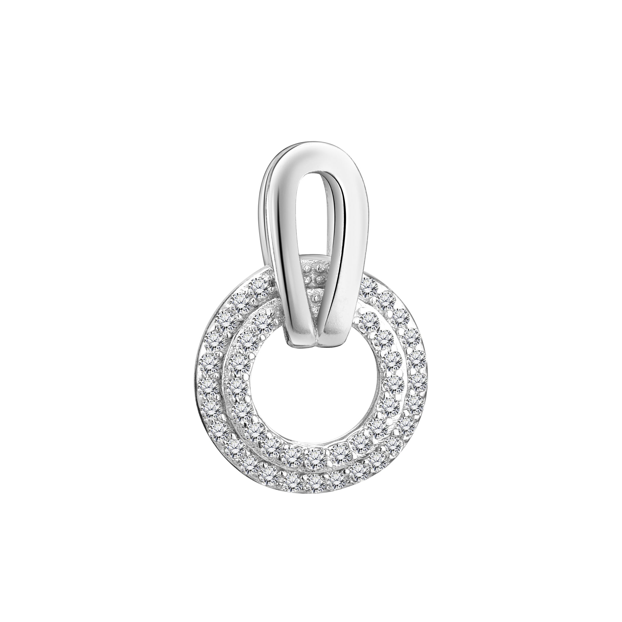 925 STERLING SILVER HALO DANGLED RING PENDANT