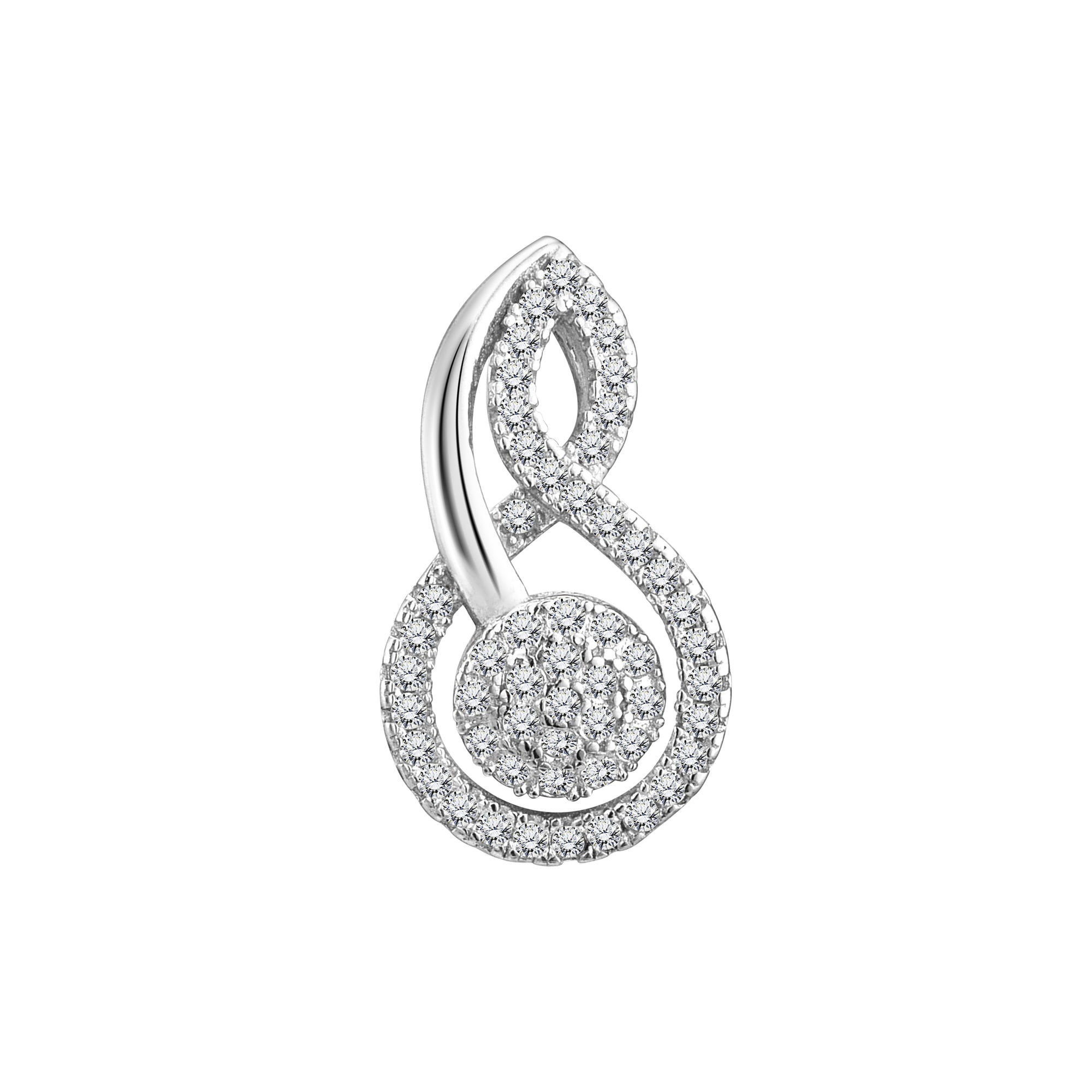 925 STERLING SILVER FANCY SQUASH PAVE PENDANT