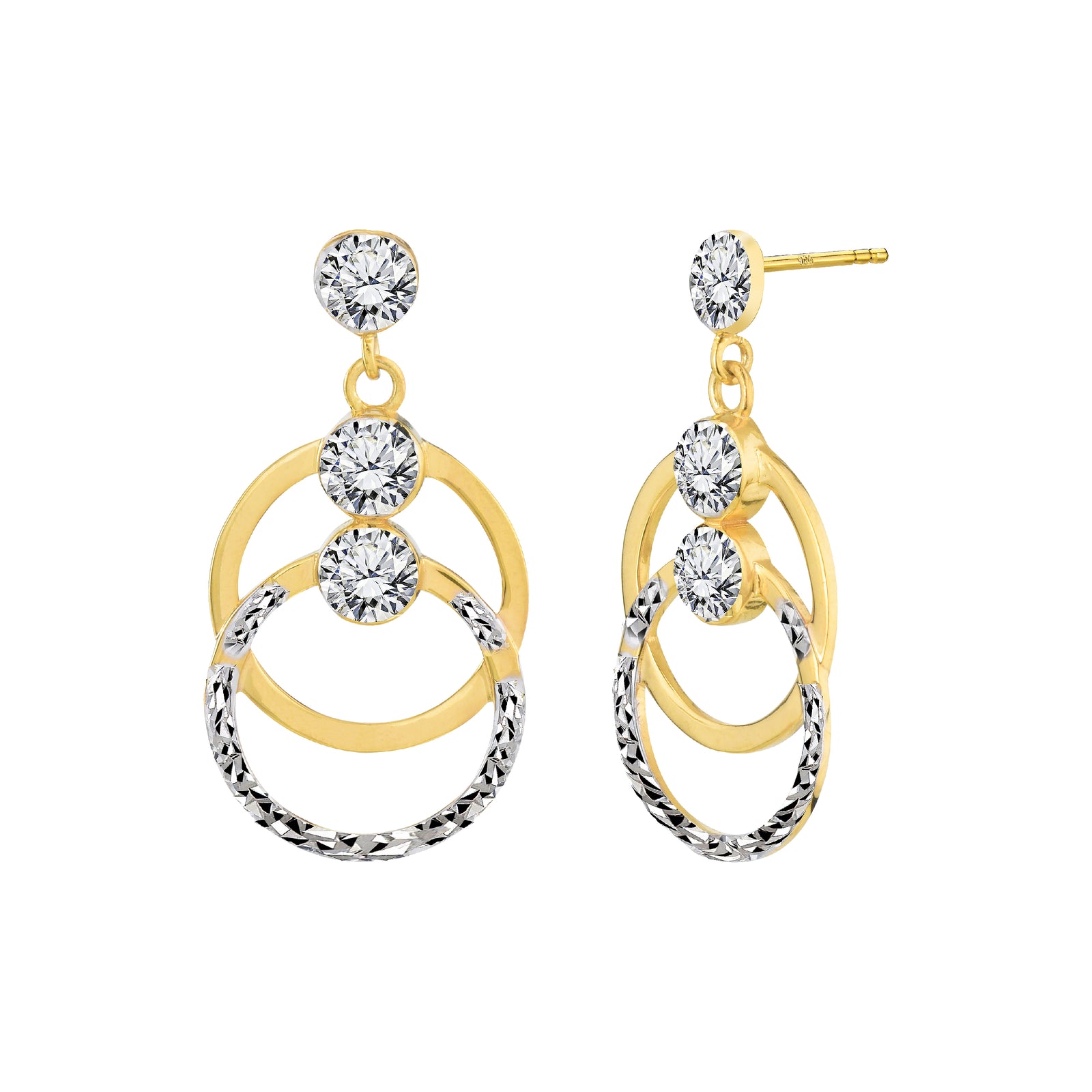 925 STERLING SILVER ROUND HOOP DANGLED EARRINGS