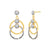 925 STERLING SILVER ROUND HOOP DANGLED EARRINGS