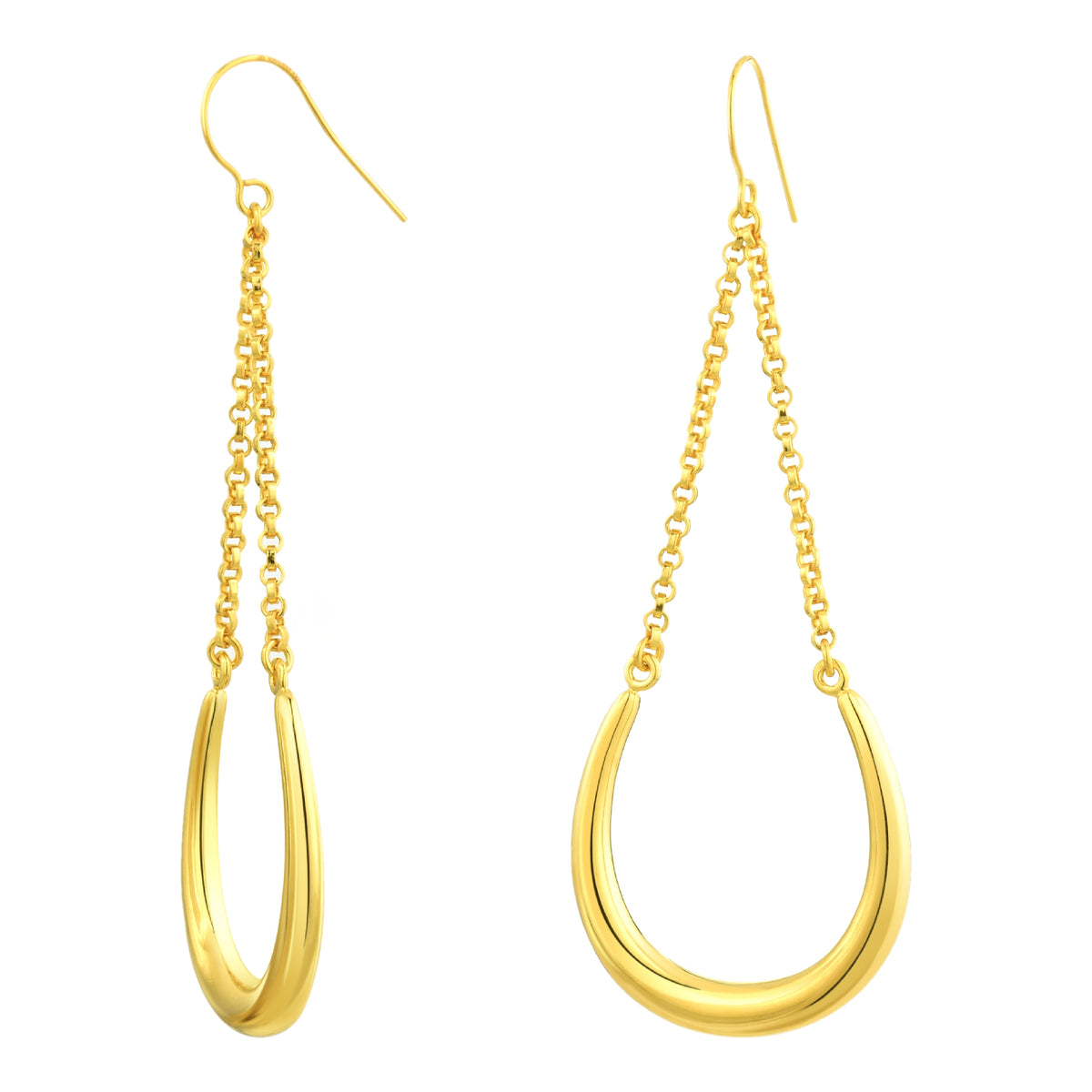 925 STERLING SILVER HORSE SHOE DANGLE EARRINGS