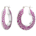 925 STERLING SILVER ENAMELED BACK TO BACK ROUND EARRINGS