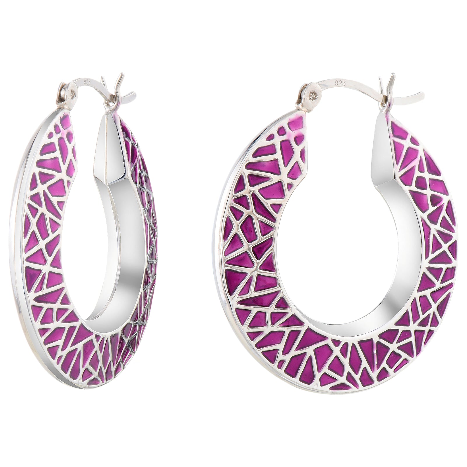 925 STERLING SILVER EARRINGS WITH ENAMEL