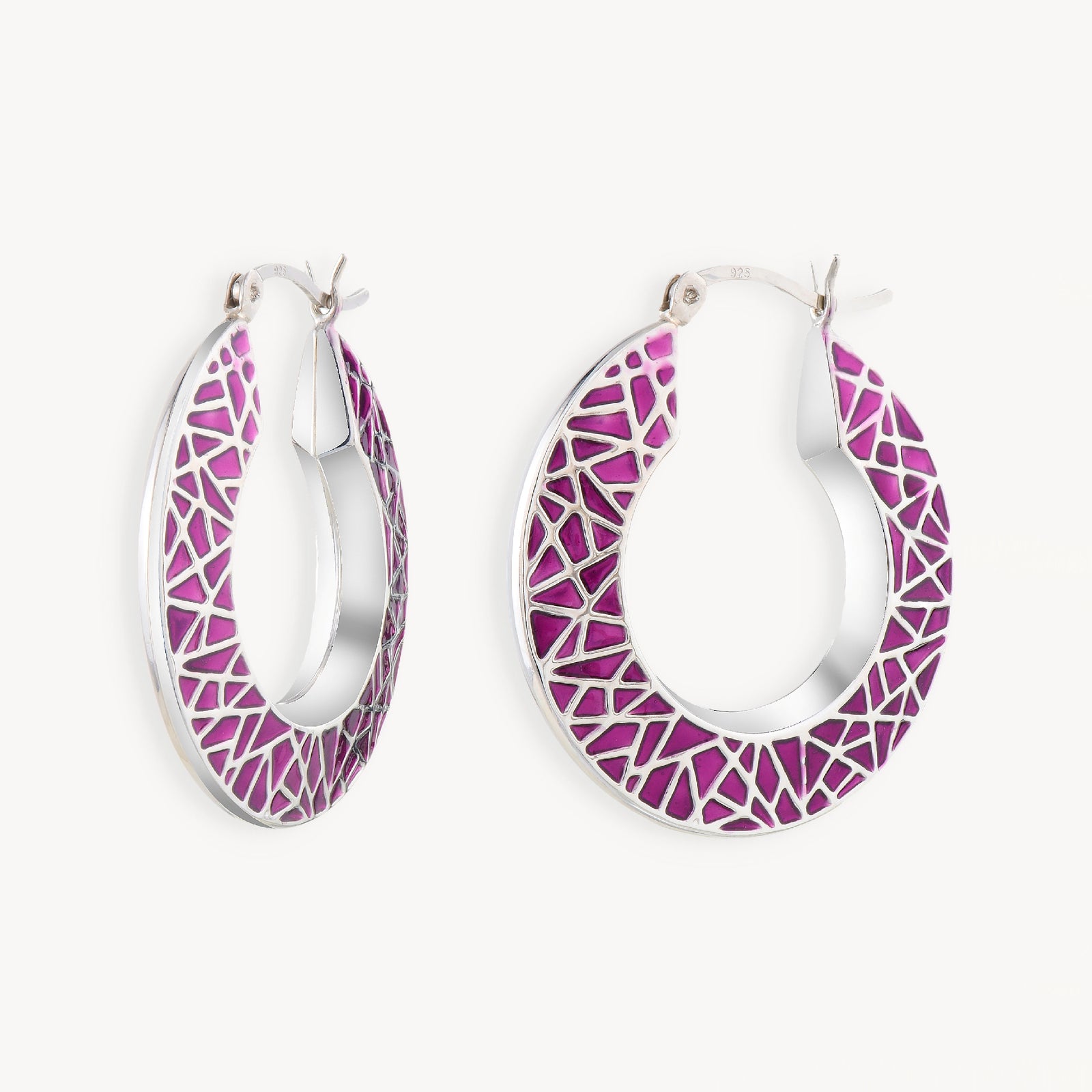 925 STERLING SILVER EARRINGS WITH ENAMEL