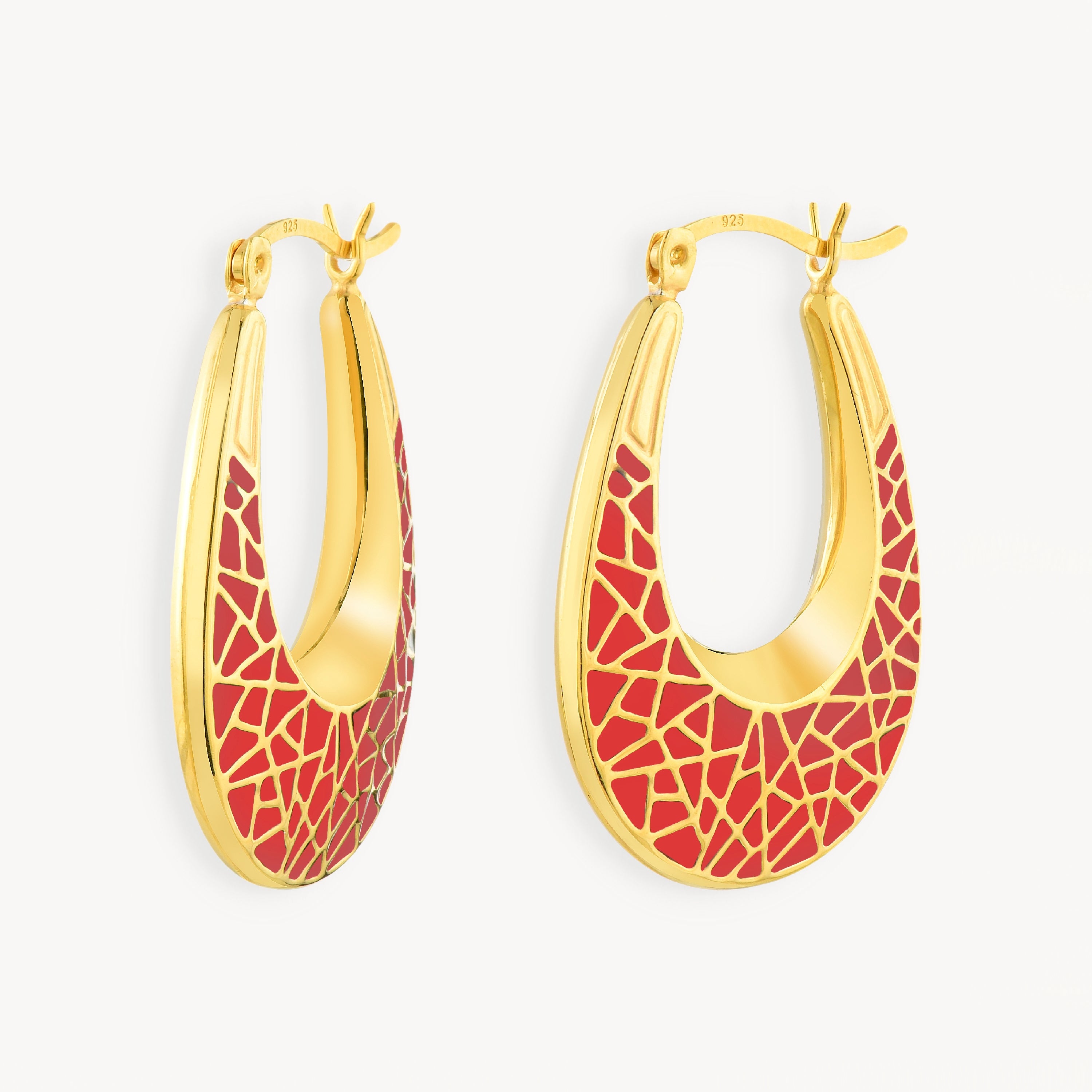 925 STERLING SILVER EARRINGS WITH ENAMEL