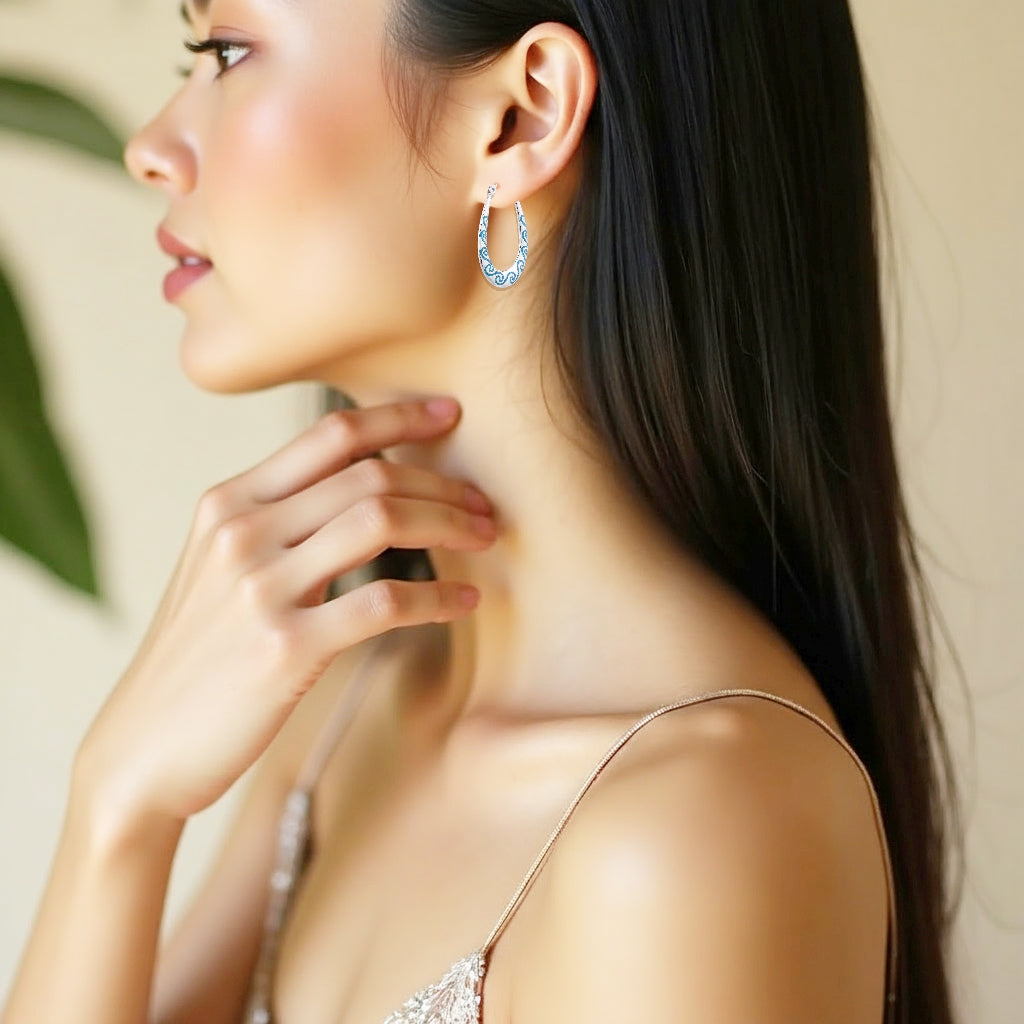 925 STERLING SILVER EARRINGS WITH ENAMEL