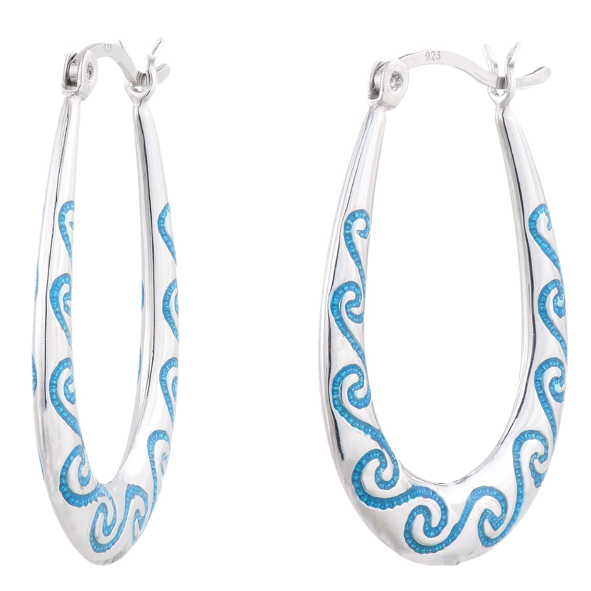 925 STERLING SILVER ENAMELED BACK TO BACK EARRINGS