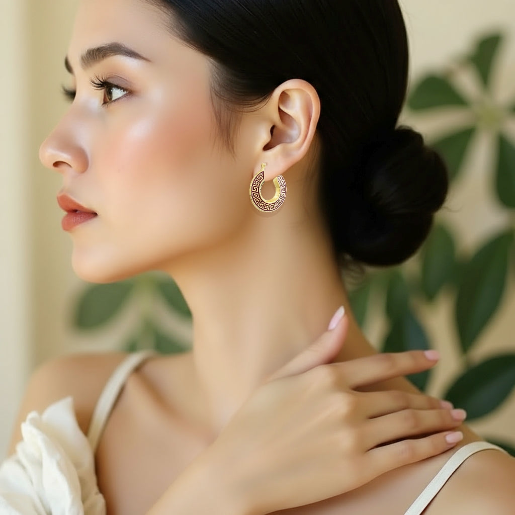 925 STERLING SILVER EARRINGS WITH ENAMEL