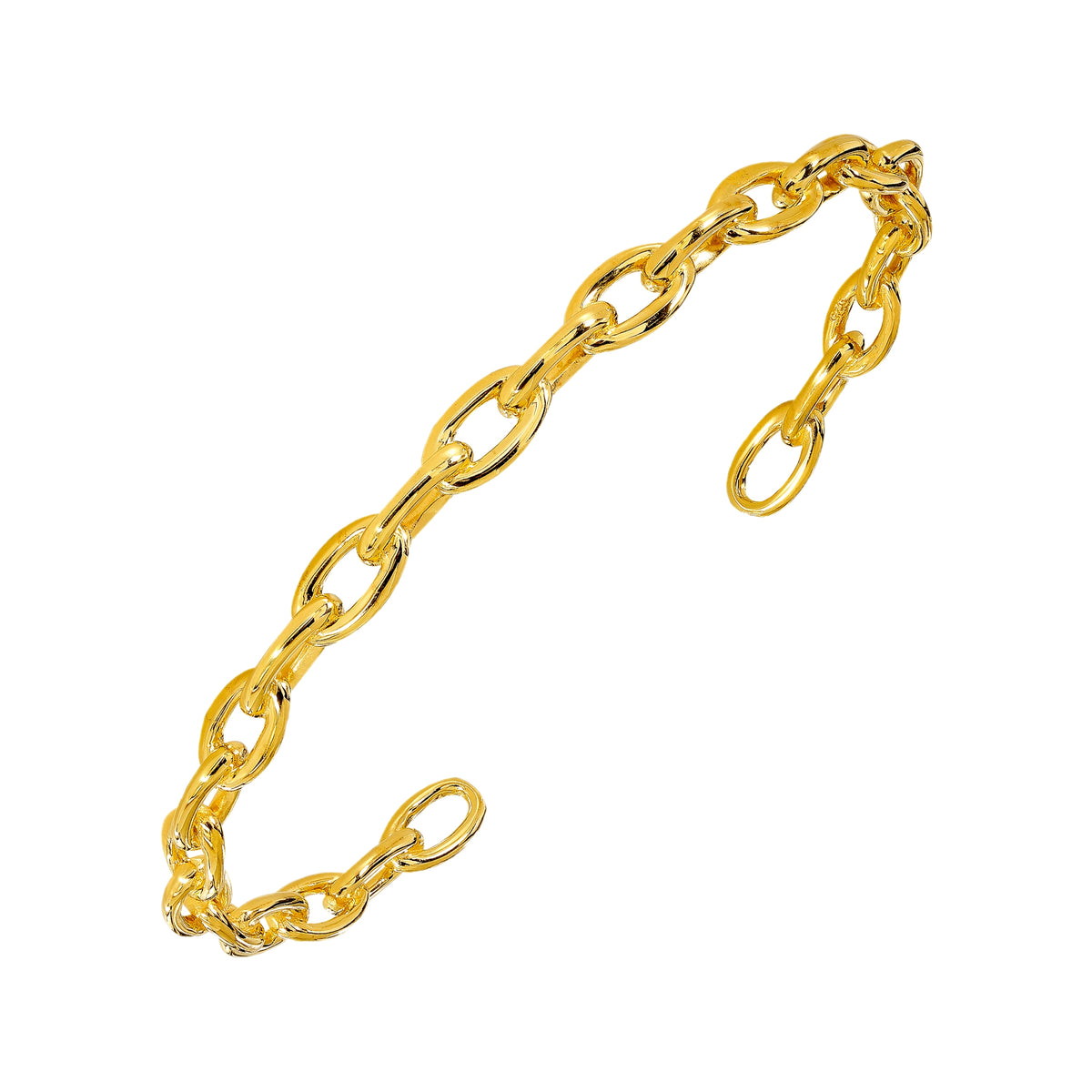 925 STERLING SILVER CURB CHAINE CUFF BANGLE