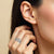 925 STERLING SILVER CAST RING WITH DIAMOND CUT