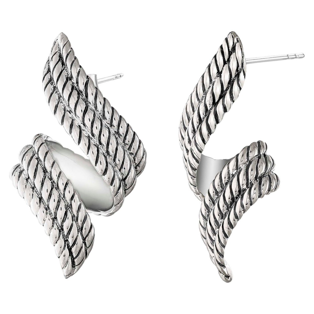 925 STERLING SILVER RIBBON EARRINGS