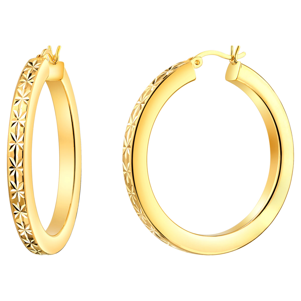 925 STERLING SILVER SQ TUBING HOOP EARRINGS