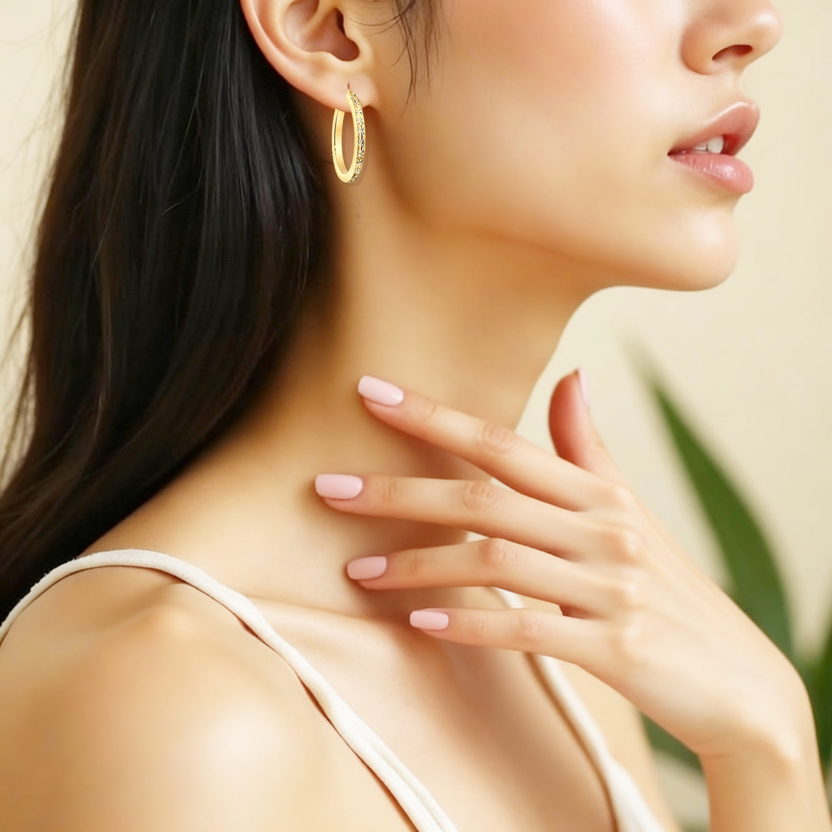 925 STERLING SILVER SQ TUBING HOOP EARRINGS